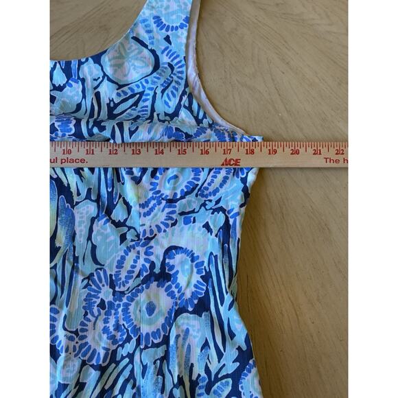 Lilly Pulitzer Mila Shift Dress Shells Ocean Blue Gold Sand Dollars Tropical 8 - Picture 5 of 16